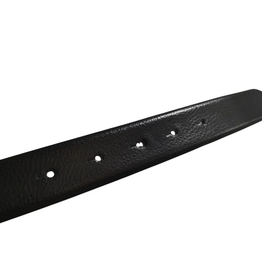 Louis‎ Dell'Olio Black Italian Leather Belt Silver Buckle Size 34 / 38 inches